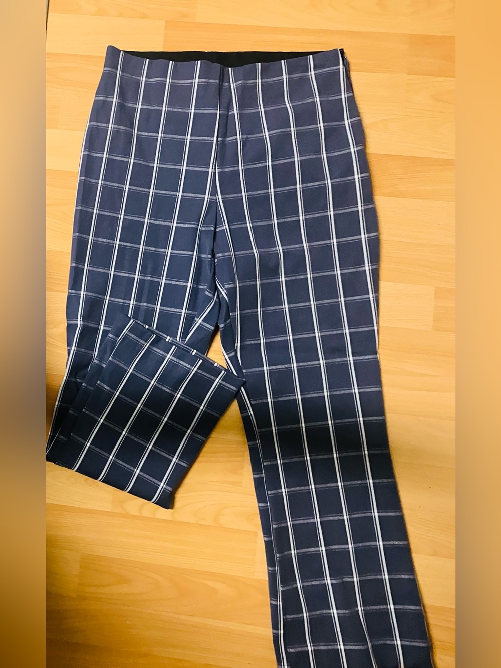 Target Navy Windowpane Cropped Ankle Pants: Size 8